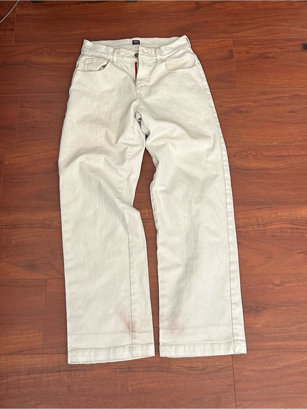 Dickies Women's Cream Straight-Leg Jeans